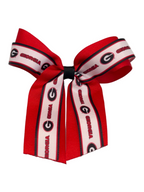 Logo Print Grosgrain Overlay Streamer Bow