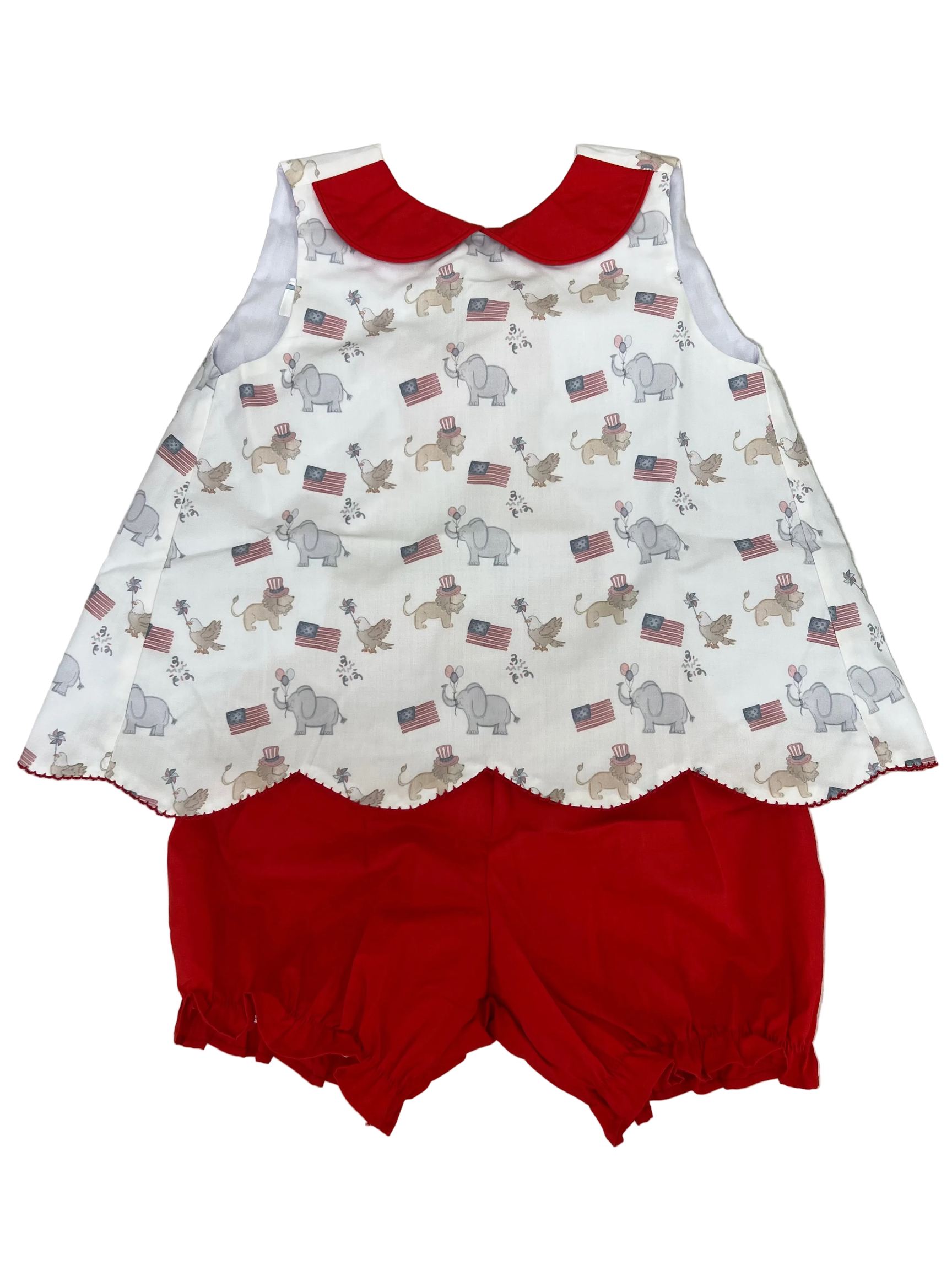 Patriotic Print Girl Swing Back Bloomer Set