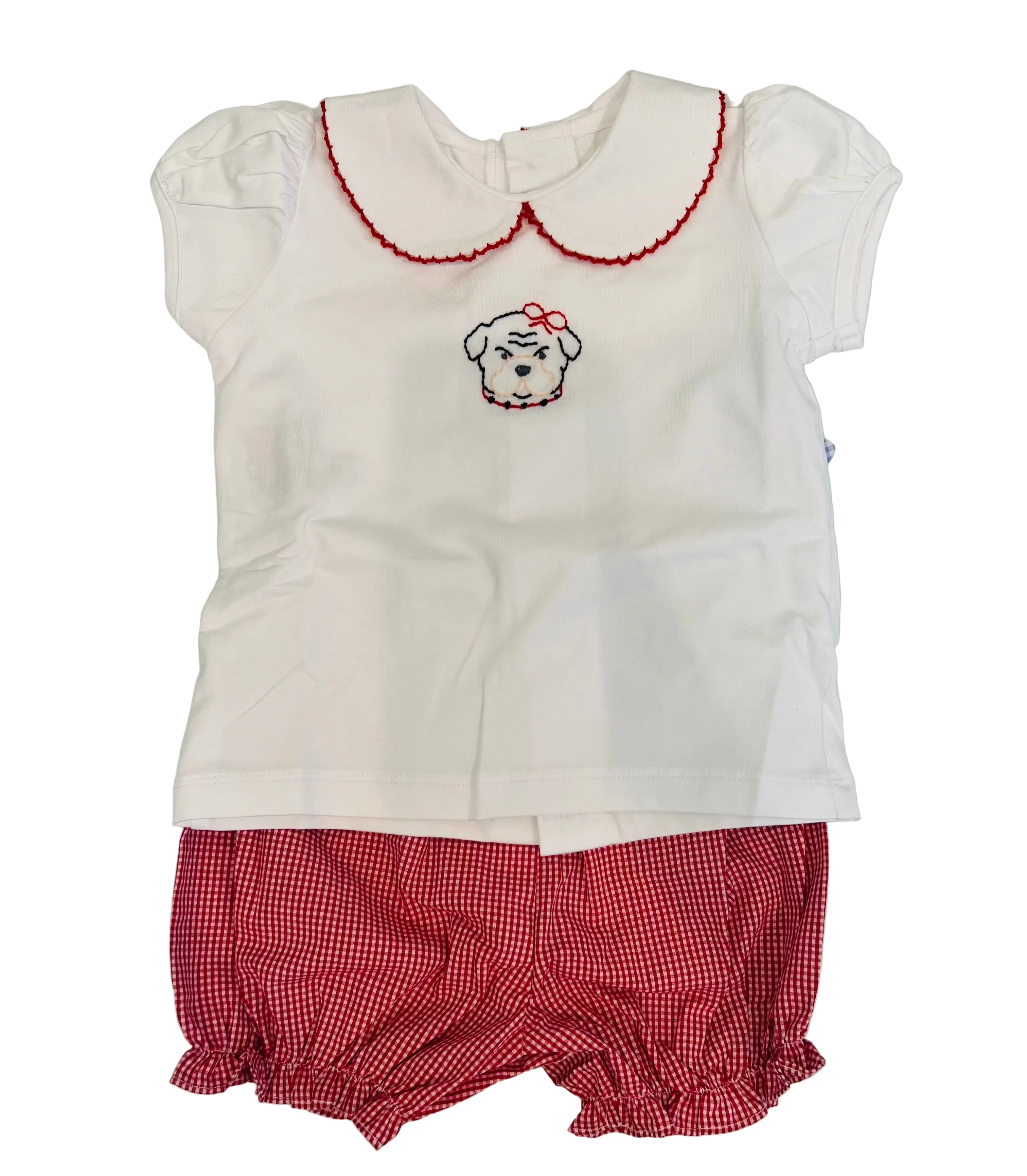 Embroidered Bulldog Bloomer Set