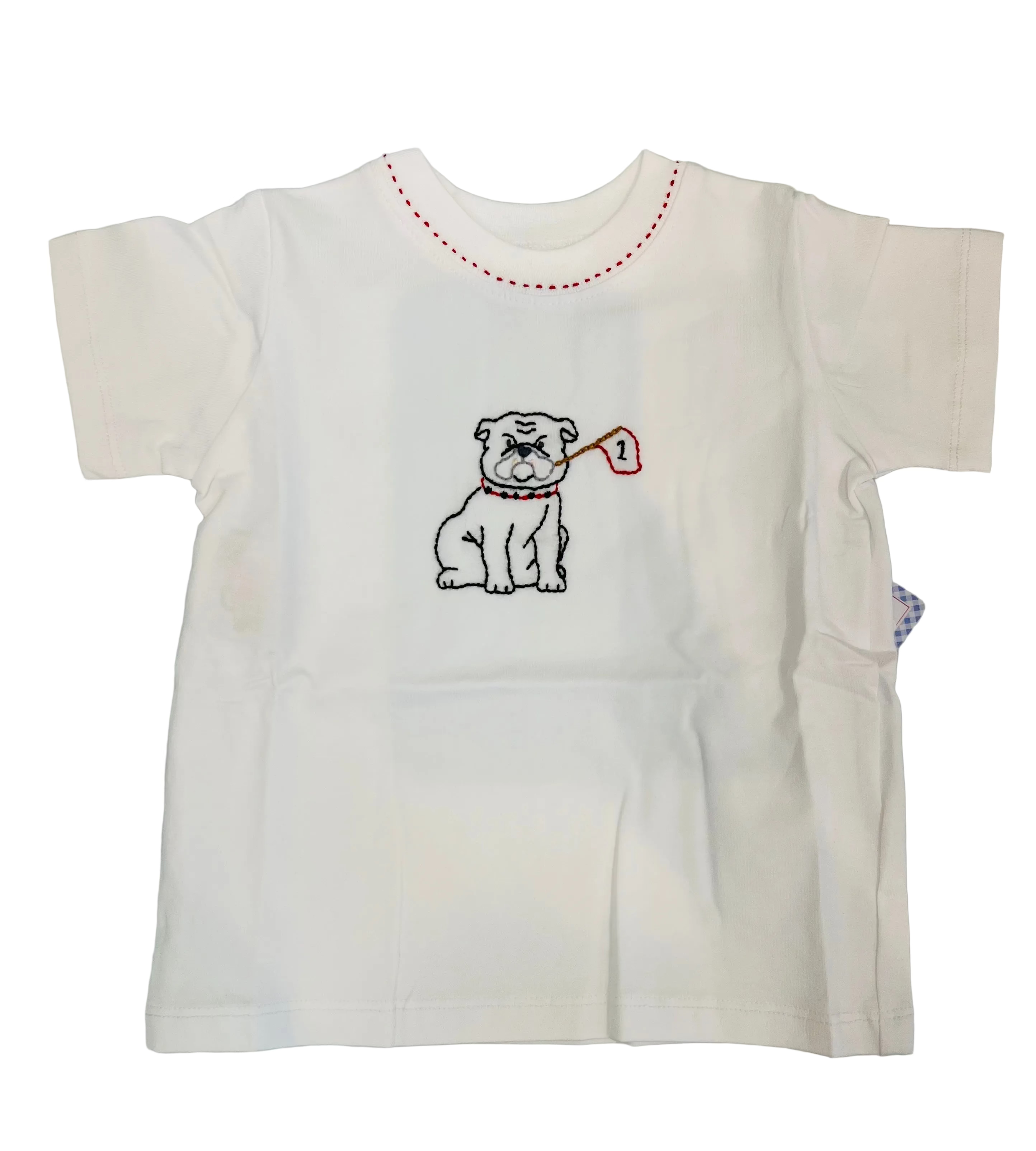 Embroidered Bulldog w/Flag T-Shirt