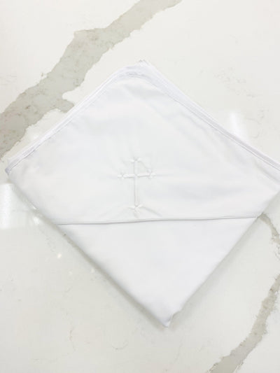 Cross Embroidered Baptism Blanket