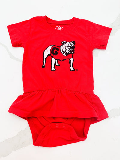 UGA S/S Red Skirted Onesie