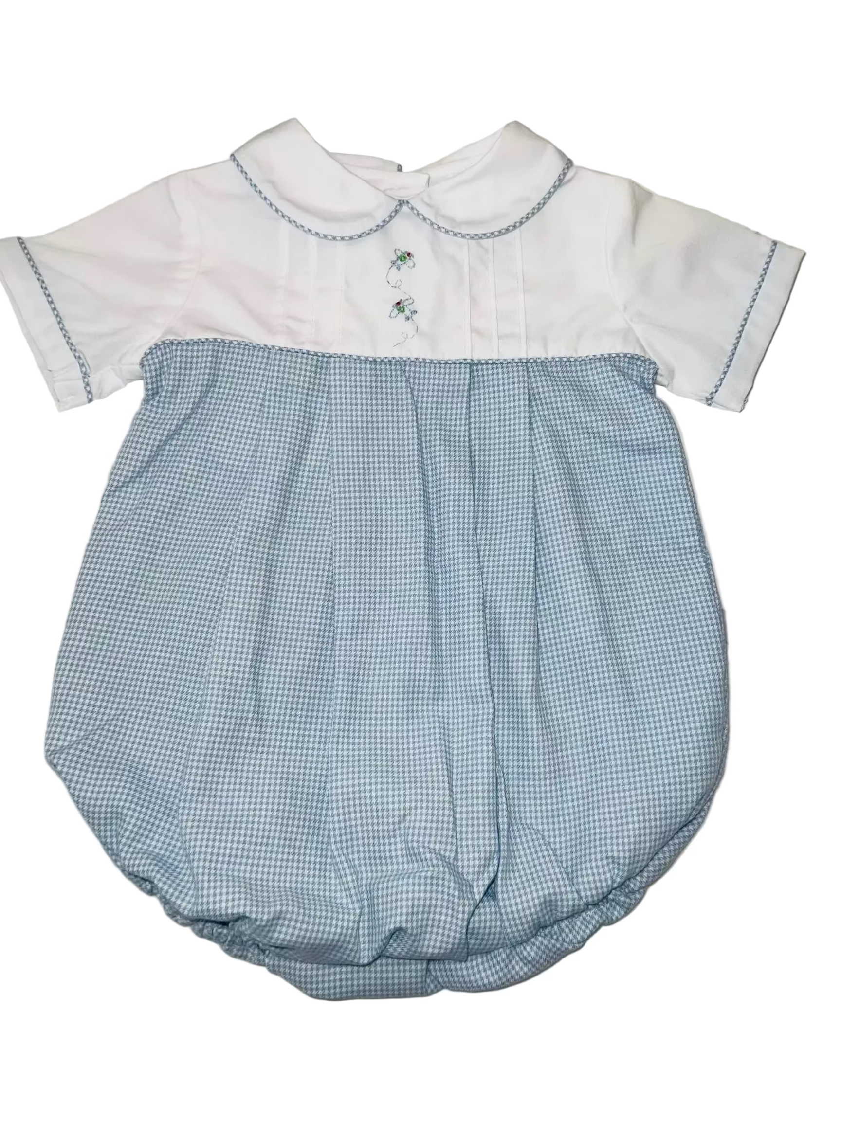 Airplane Embroidered Boy Bubble - Posh Tots Children's Boutique