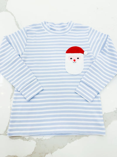 Sherpa Santa Blue Stripe Crewneck Shirt