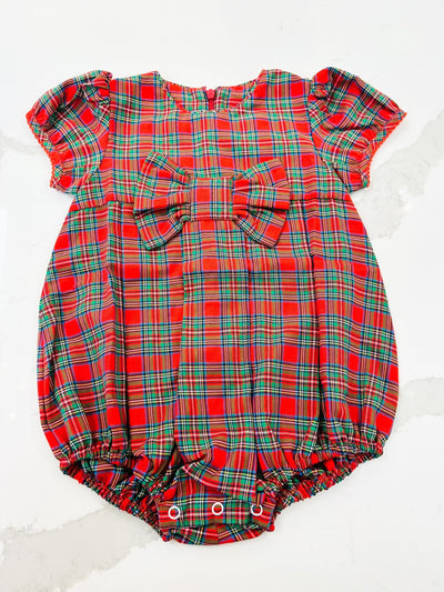 Red Plaid Bow Bubble