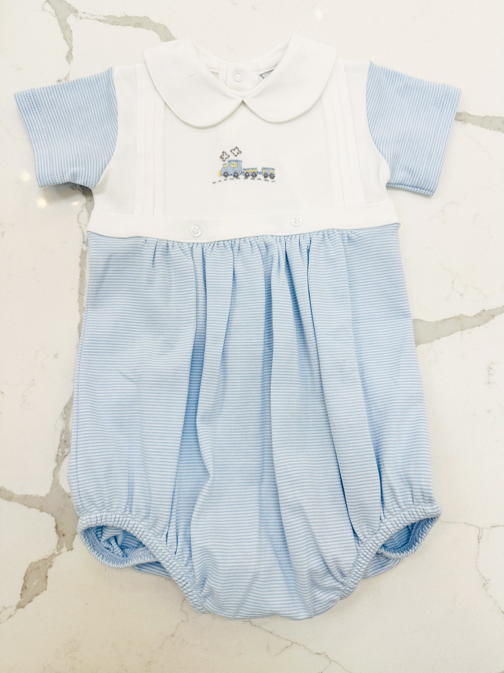 Mini Baby Train Embroidered Bubble - Posh Tots Children's Boutique