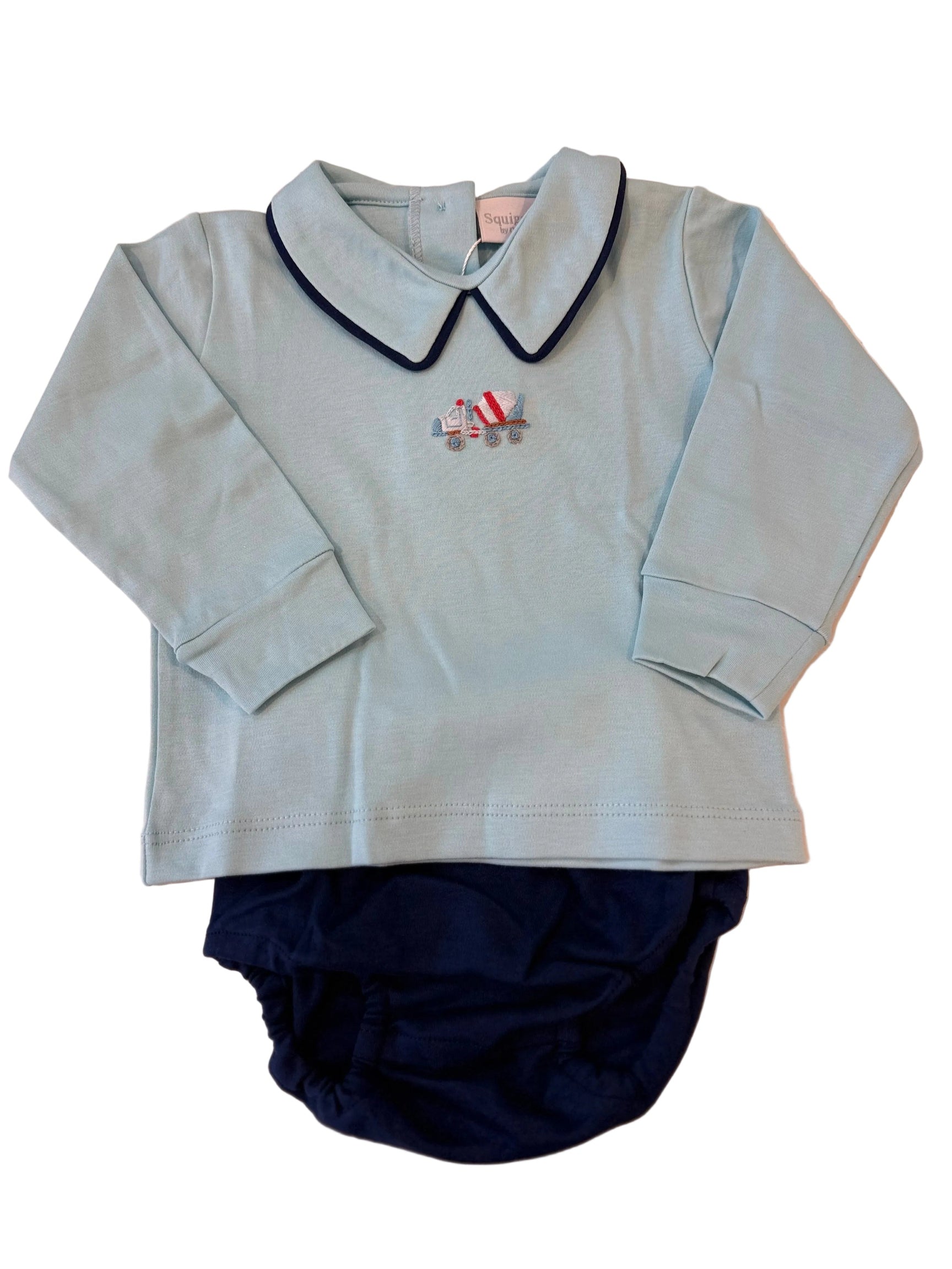 Mini Cement Truck Collared Diaper Set