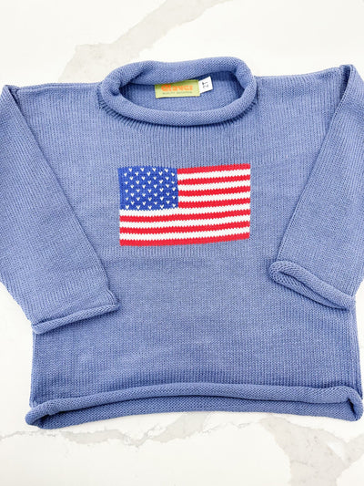 American Flag Roll Neck Sweater