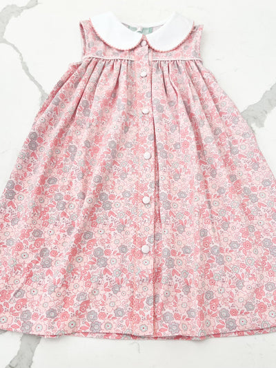 Pink Floral Button Dress