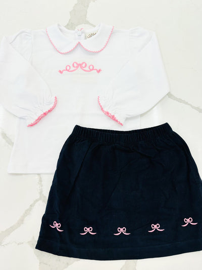 Pink Bows Skirt Set