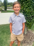 Brazos Plaid Polo Short Sleeve Shirt