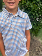 Brazos Plaid Polo Short Sleeve Shirt