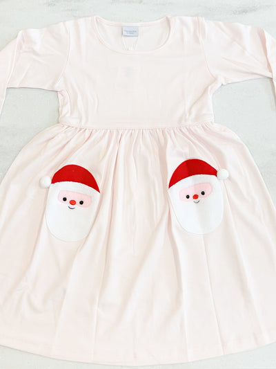 Pink Sherpa Santa Popover Dress
