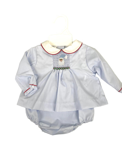 Blue Pastel Santa Diaper Set