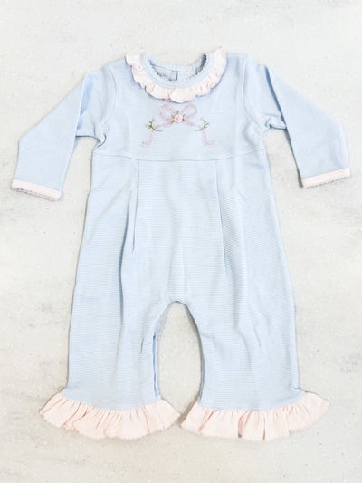 Letter Bow Ruffle Coverall