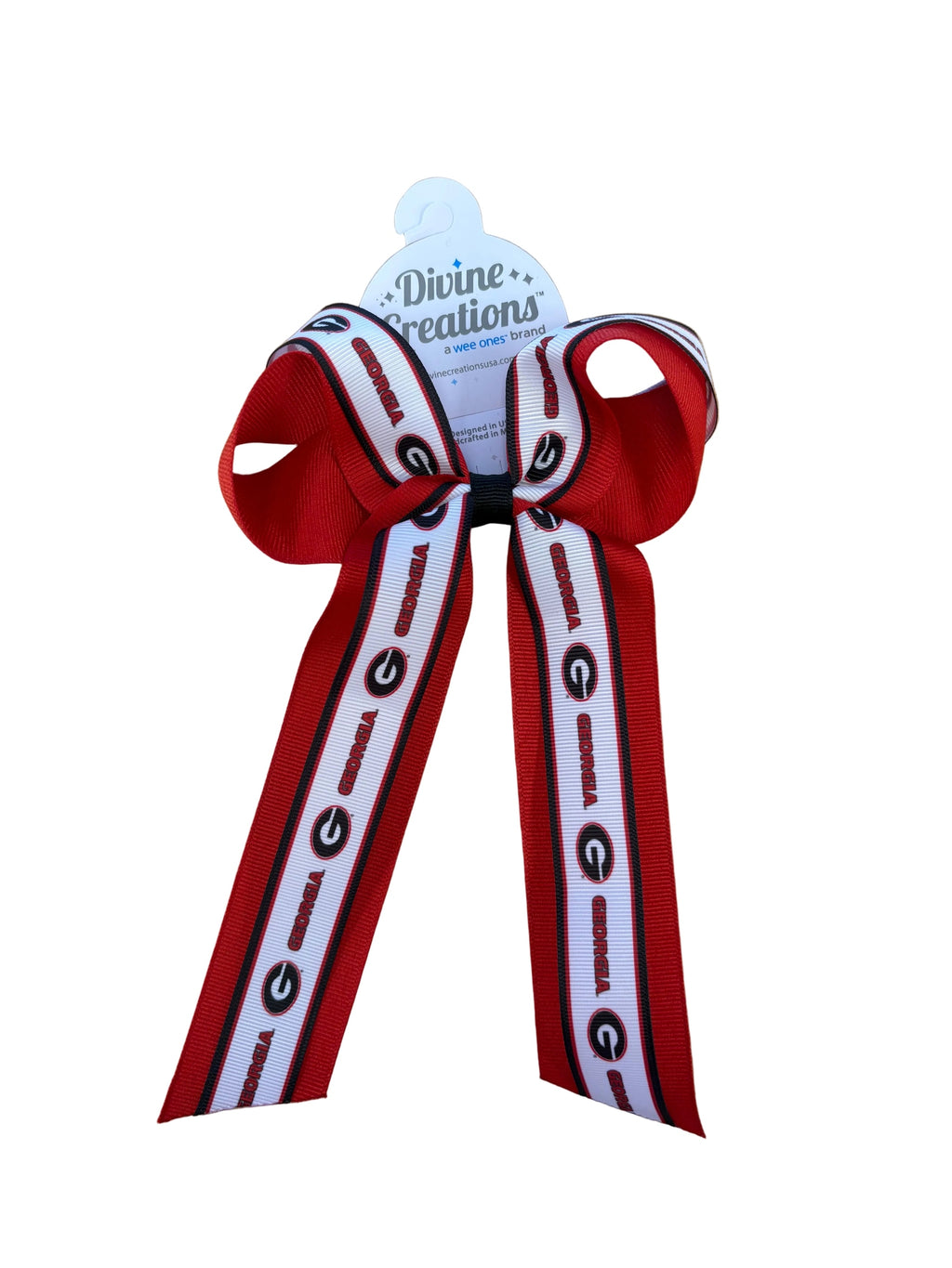 Logo Print Grosgrain Overlay Streamer Bow