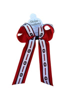 Logo Print Grosgrain Overlay Streamer Bow