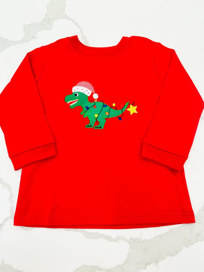 Houston L/S Shirt - Santa Dinosaur