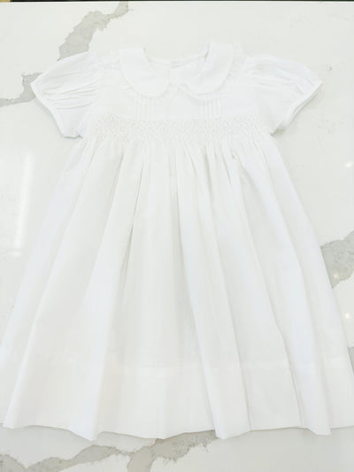 Finley White Smocked Dress