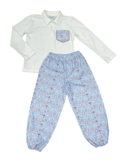 Carter Pant Set- Letters to Santa