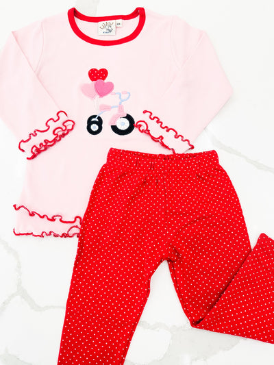 Tricycle w/Heart Balloons Legging Set