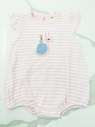 Snail Applique Stripe Bubble