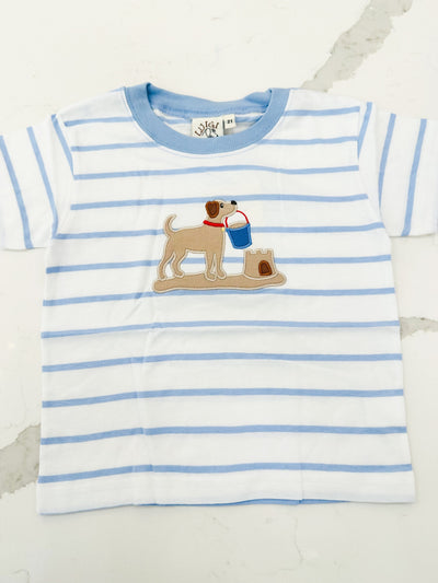 Dog at the Beach Stripe Shirt