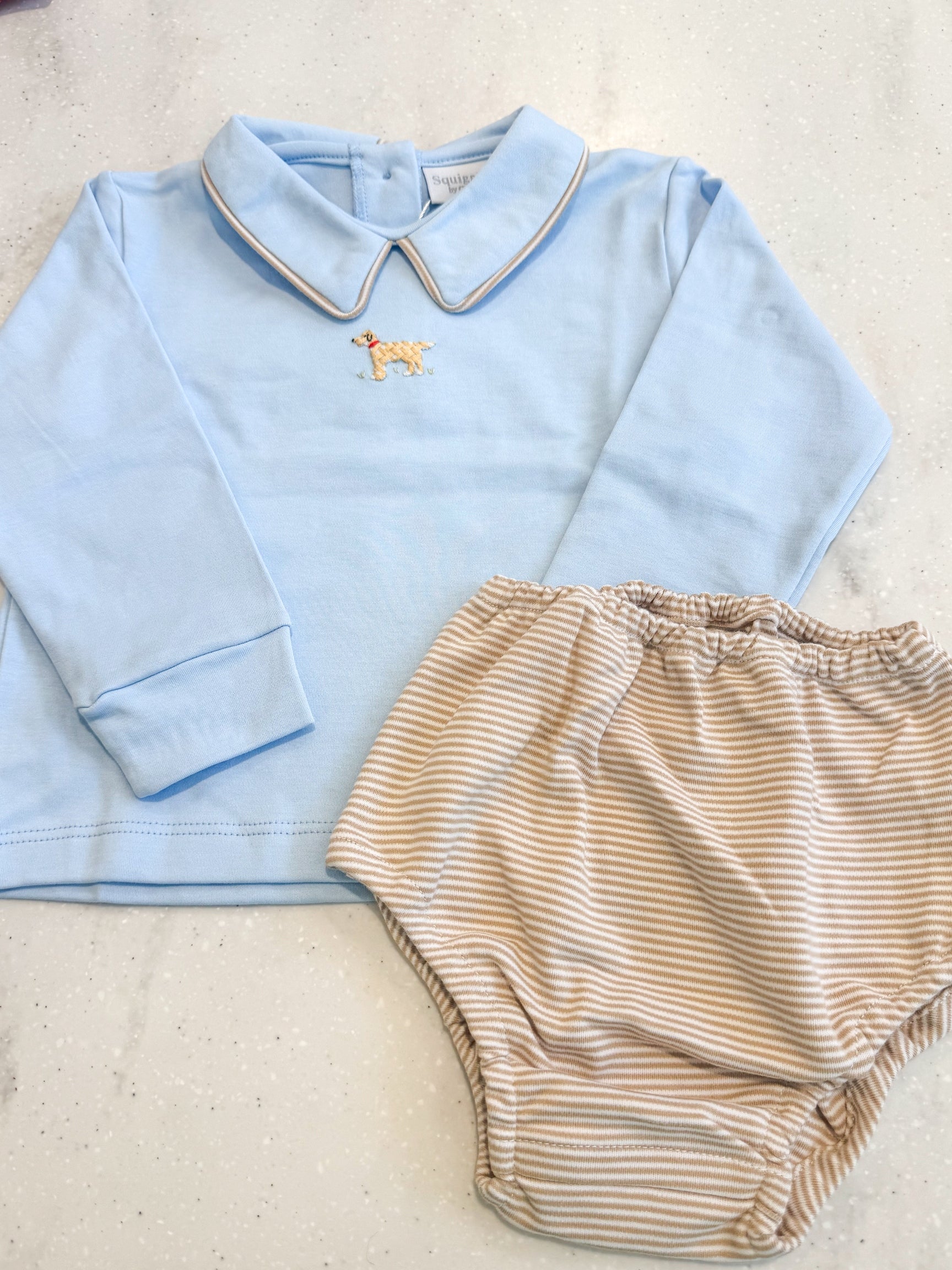 Mini Winston Pointed Collared Diaper Set