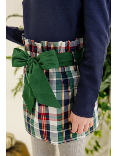 Beasley Bow Skirt Woven Yarn - Field Park Plaid/Grier Green