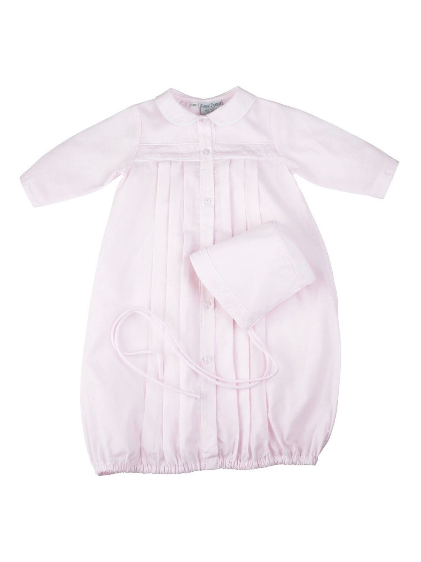 Girls Dot Embroidered "Take Me Home" Gown & Hat - Posh Tots Children's Boutique