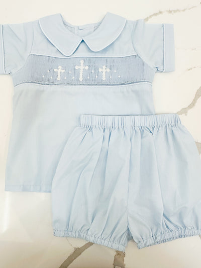 Blue Madison Boy Shorts Set - Cross