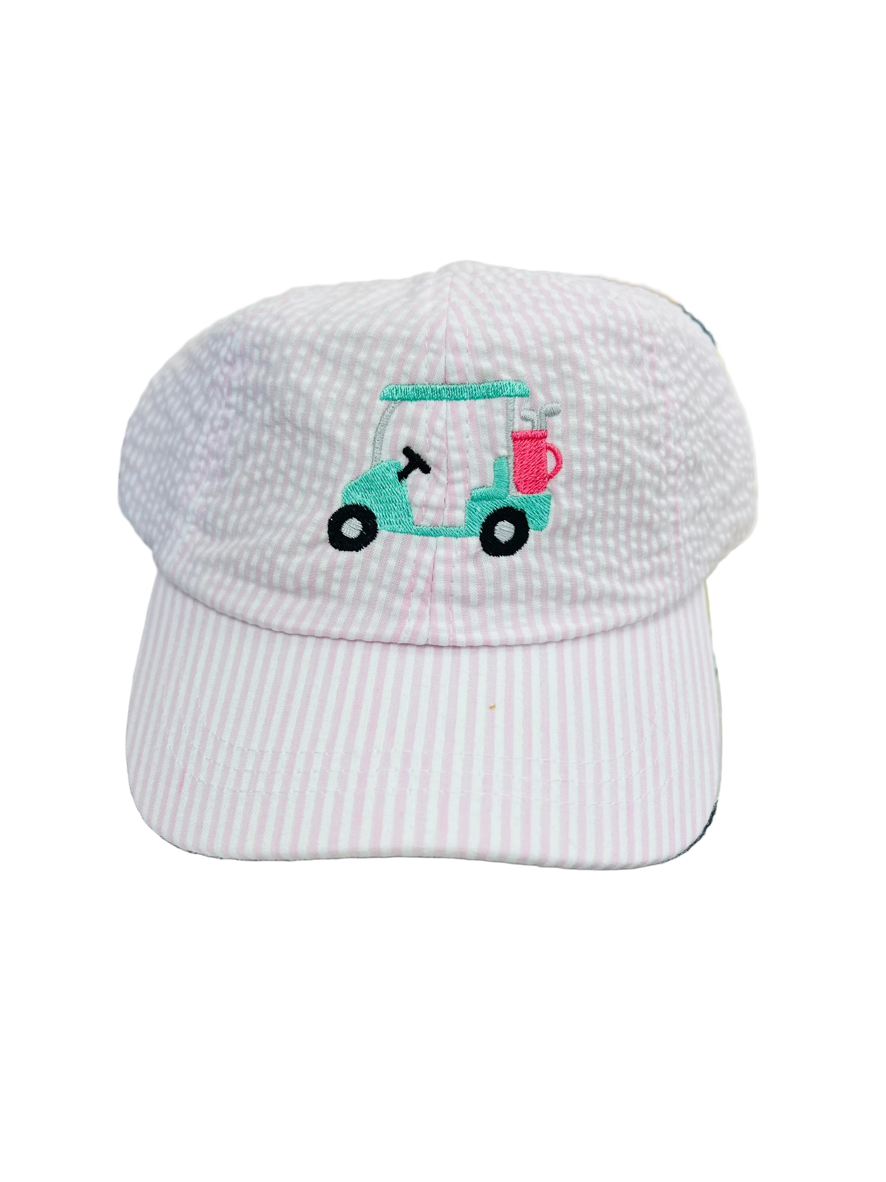 Embroidered Seersucker Girl's Ball Cap