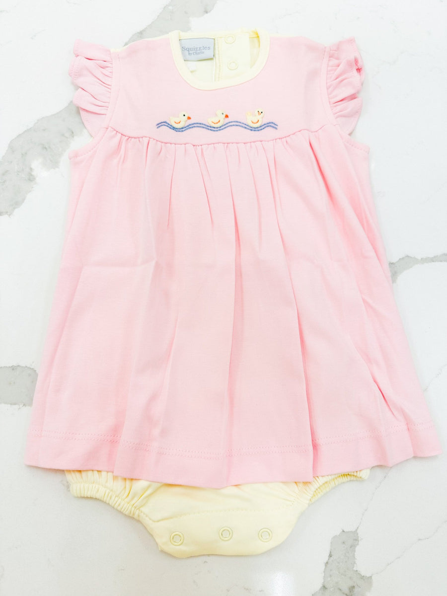 Duckies Apron Romper | Posh Tots Children's Boutique