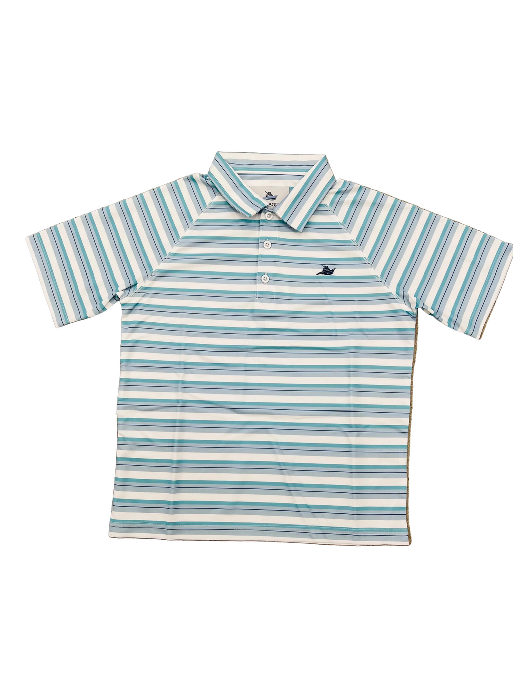 Blue Striped Performance S/S Polo Shirt