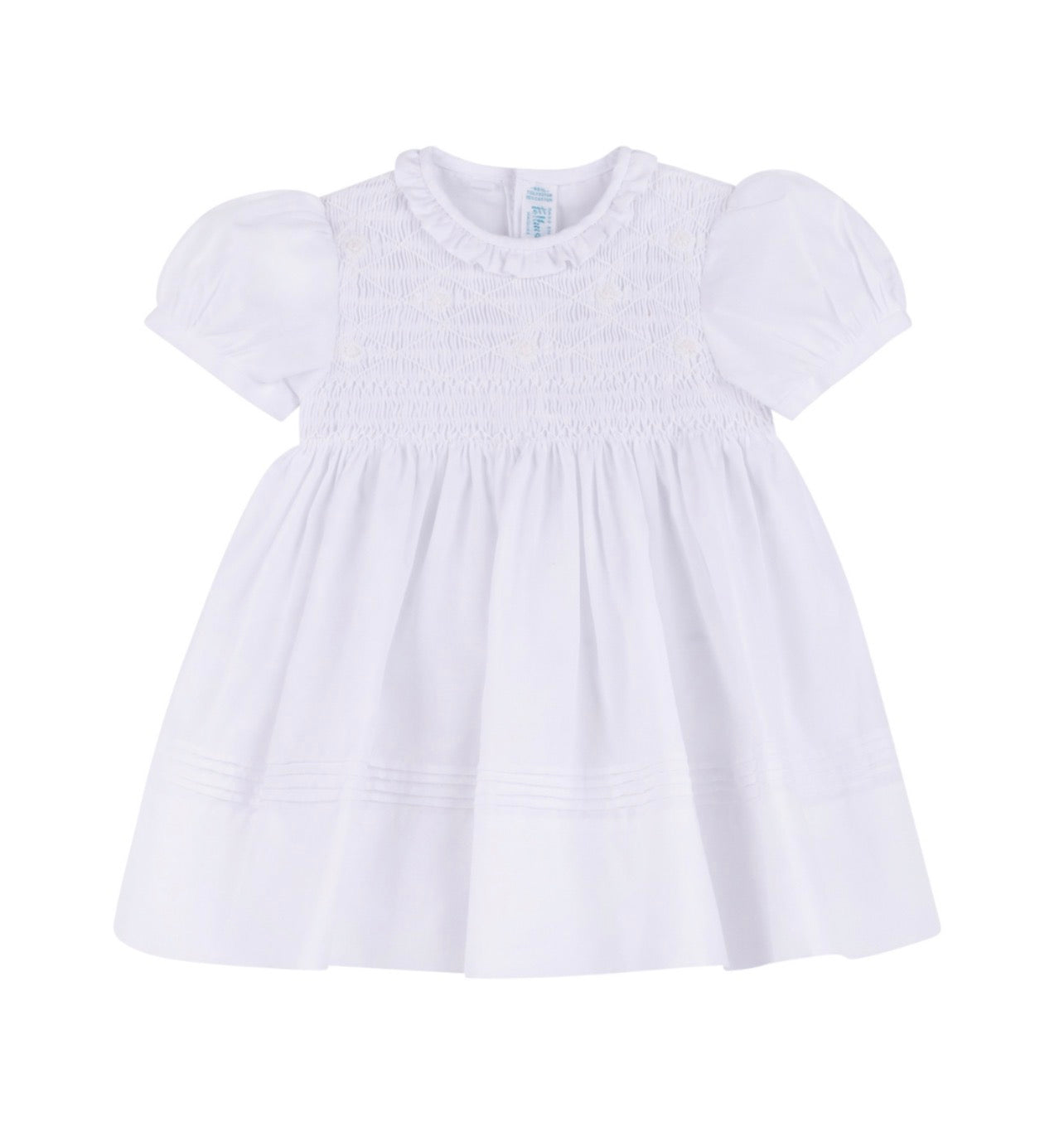 White Floral Smocked Dress