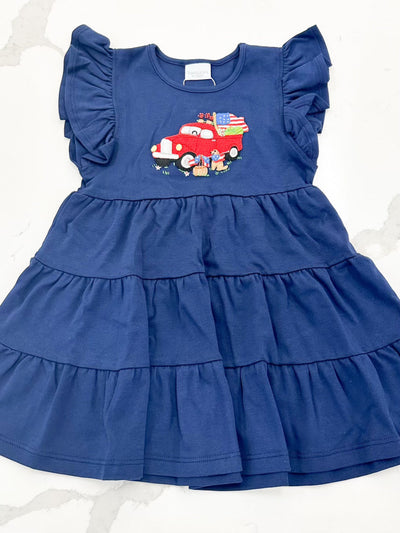Country Proud Applique Tiered Dress