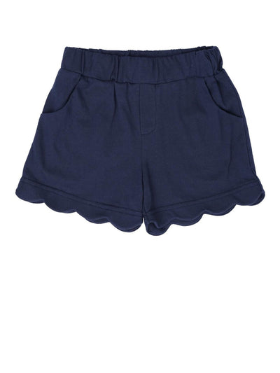 Scalloped Navy Shorts