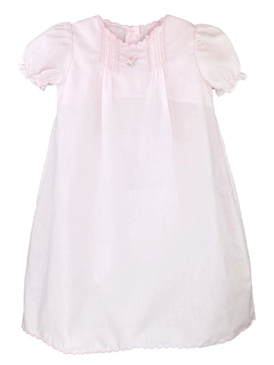 Flower Embroidered Pink Daygown