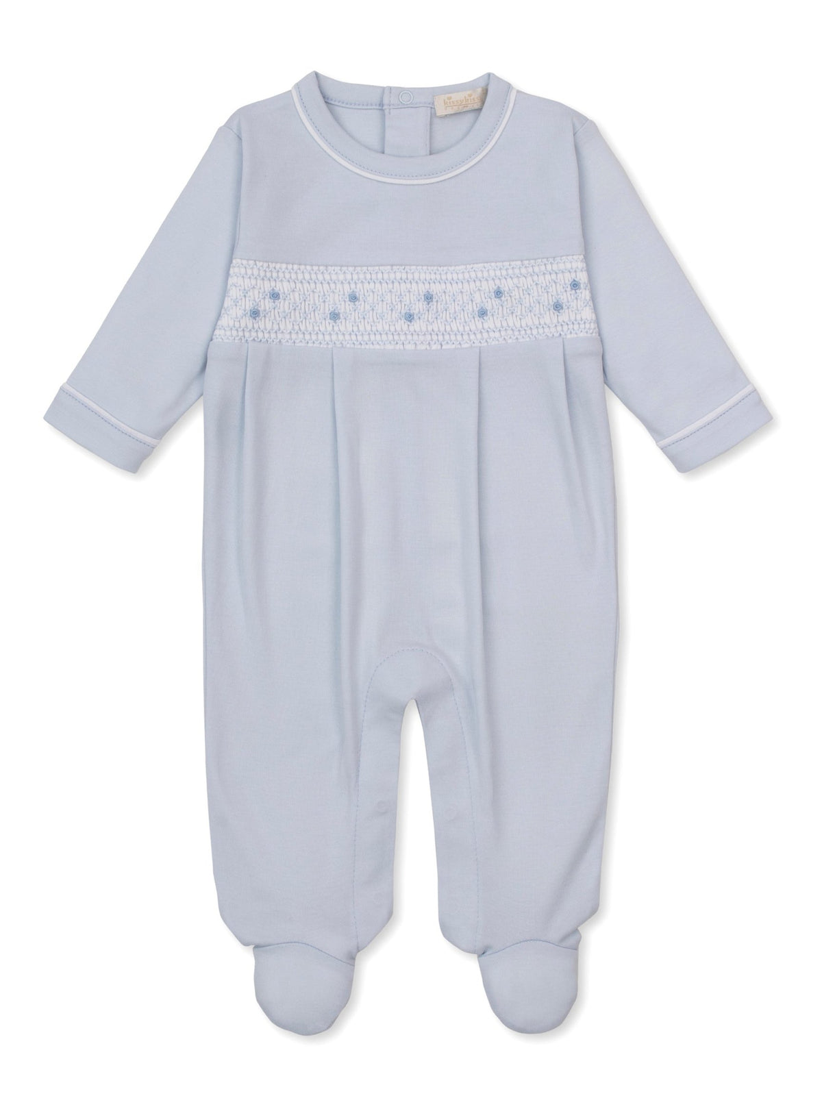 Lt Blue Charmed Smocked Footie