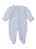 Old English Roses Blue Zip Footie