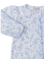Old English Roses Blue Zip Footie