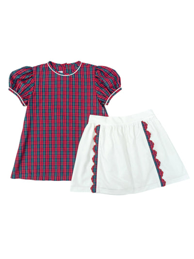 PRE-ORDER Kate Skirt Set - Red Plaid
