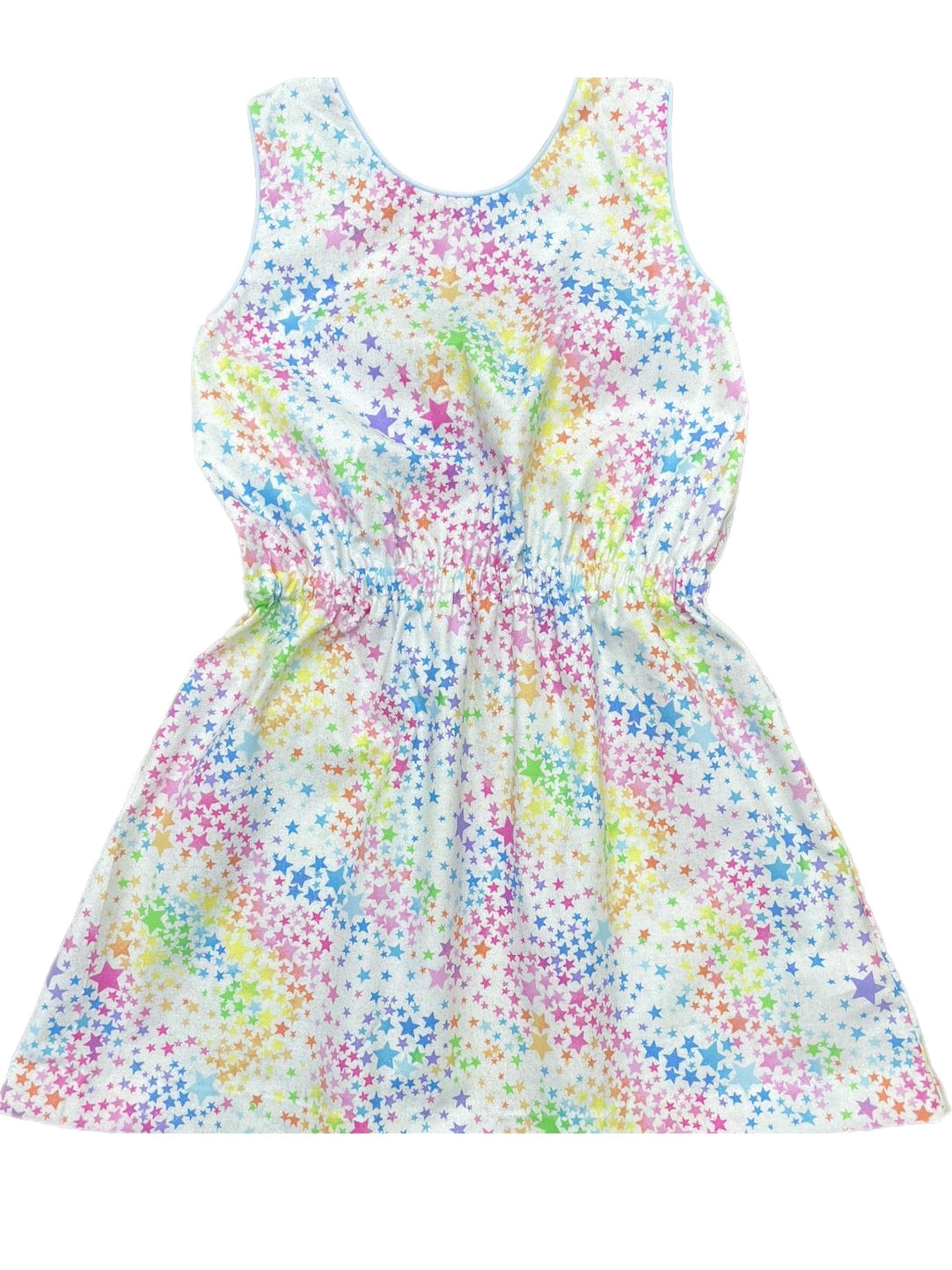 PRE-ORDER Kristin Knot Dress - Rainbow Stars