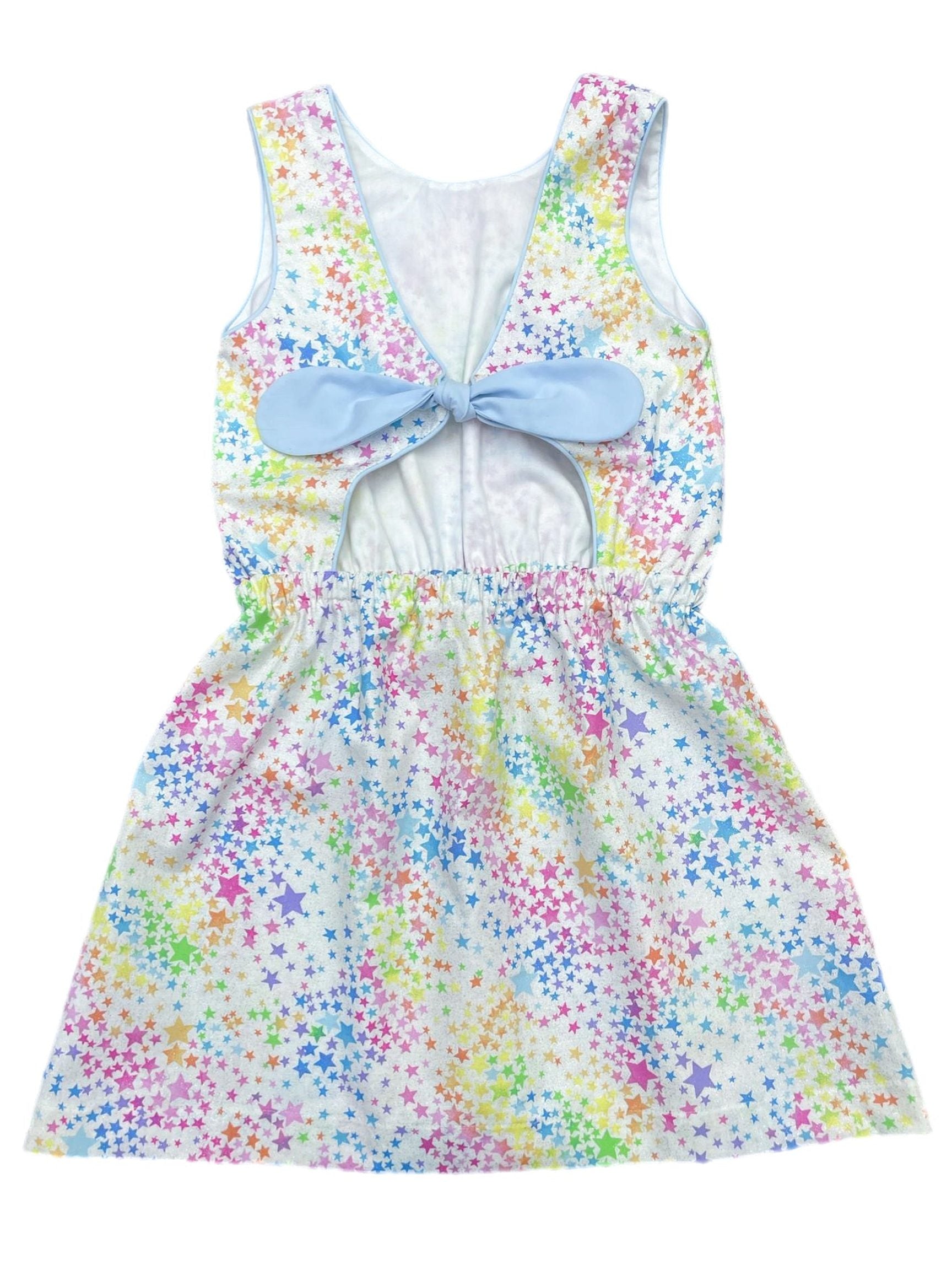 PRE-ORDER Kristin Knot Dress - Rainbow Stars