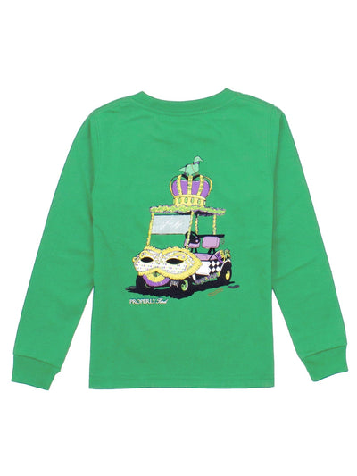 LD Mardi Gras Golf Cart T-Shirt - Posh Tots Children's Boutique