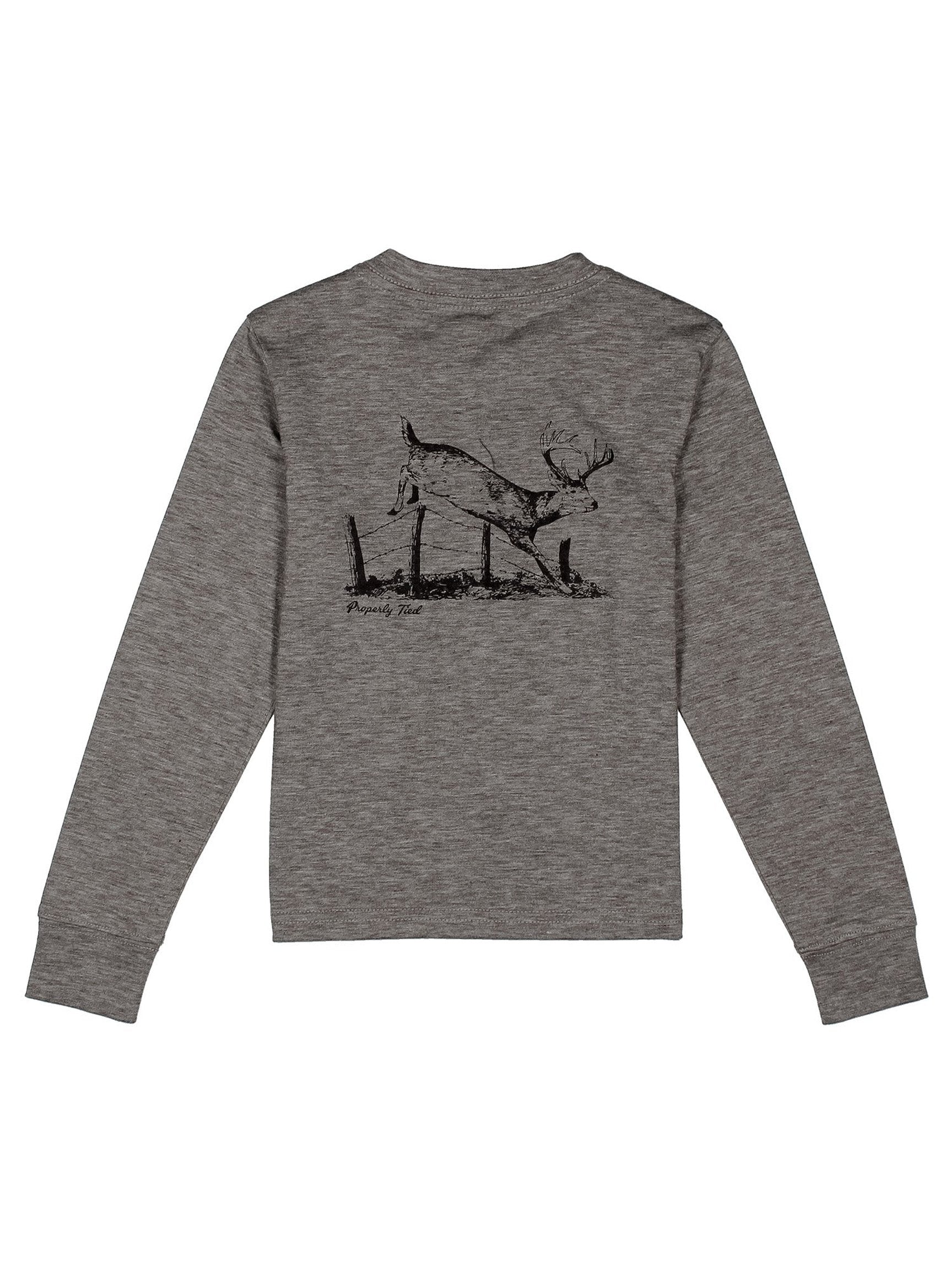 Boys Portland Pocket Tee LS - Jumping Buck
