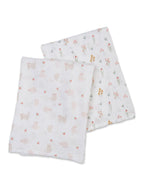 Lulujo Cotton Swaddles – Kitty Cats & Flowers – 40×40″