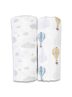 Lulujo Cotton Swaddles – Hot Air Balloons – 40×40″