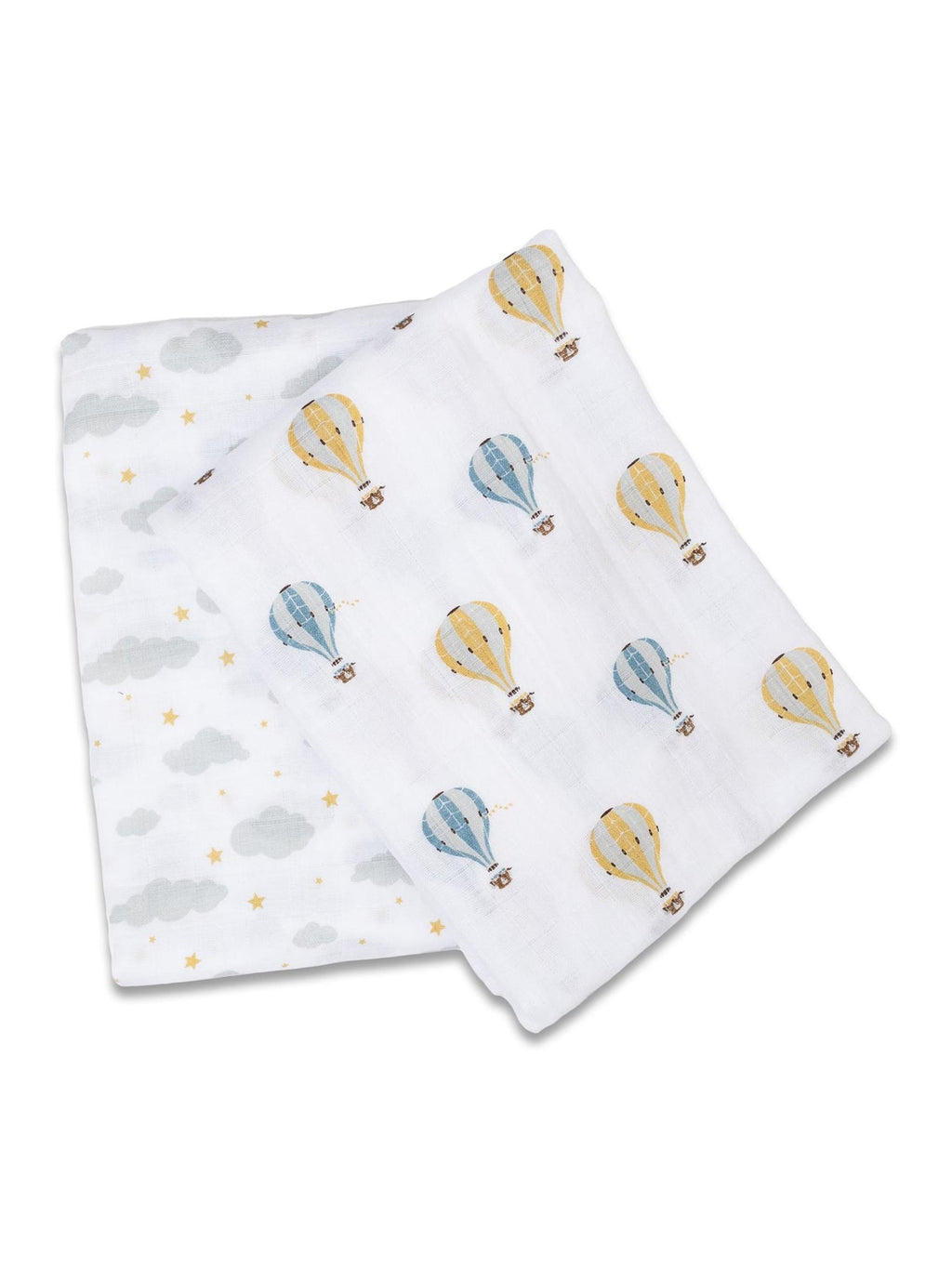 Lulujo Cotton Swaddles – Hot Air Balloons – 40×40″