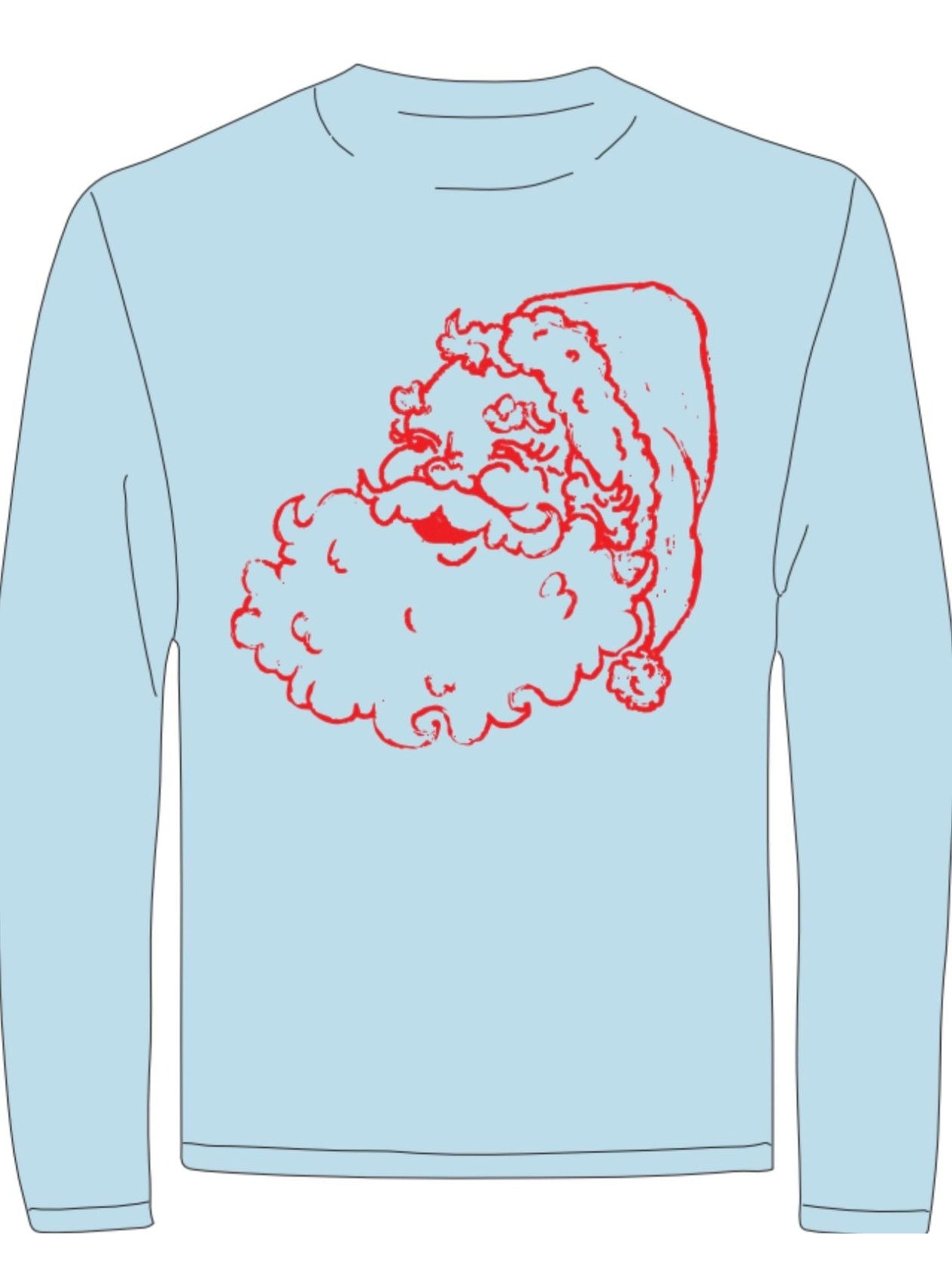 LS Light Blue Santa T-Shirt